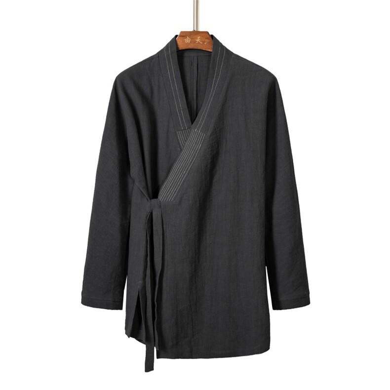 风男装棉麻男士汉服中长款款禅服H27P90,男装民族服装,钱塘802