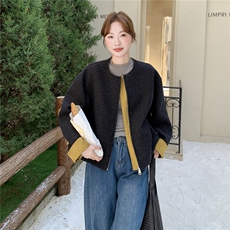 2026春装有货撞色拼接毛呢外套2C090-8952-P165-K248，女装毛呢外套，2C090