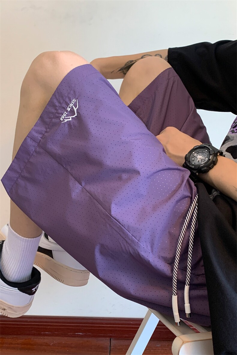 ！2025夏季新款男士激光冲孔短裤百搭宽松五分裤DK256特P25,男装休闲裤,电商B220