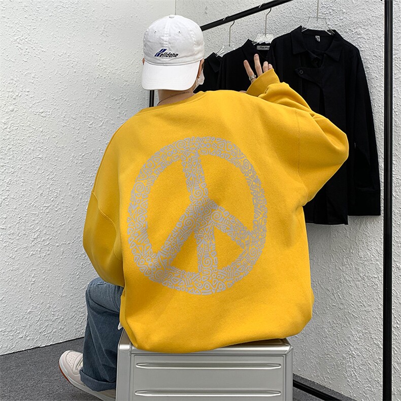 套头卫衣男秋季韩版潮流ins宽松大码胖子薄款外套 WY601P43控58图片