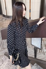 2021春装新款简约时尚优雅拼接裙摆连衣裙，女装连衣裙，深水步
