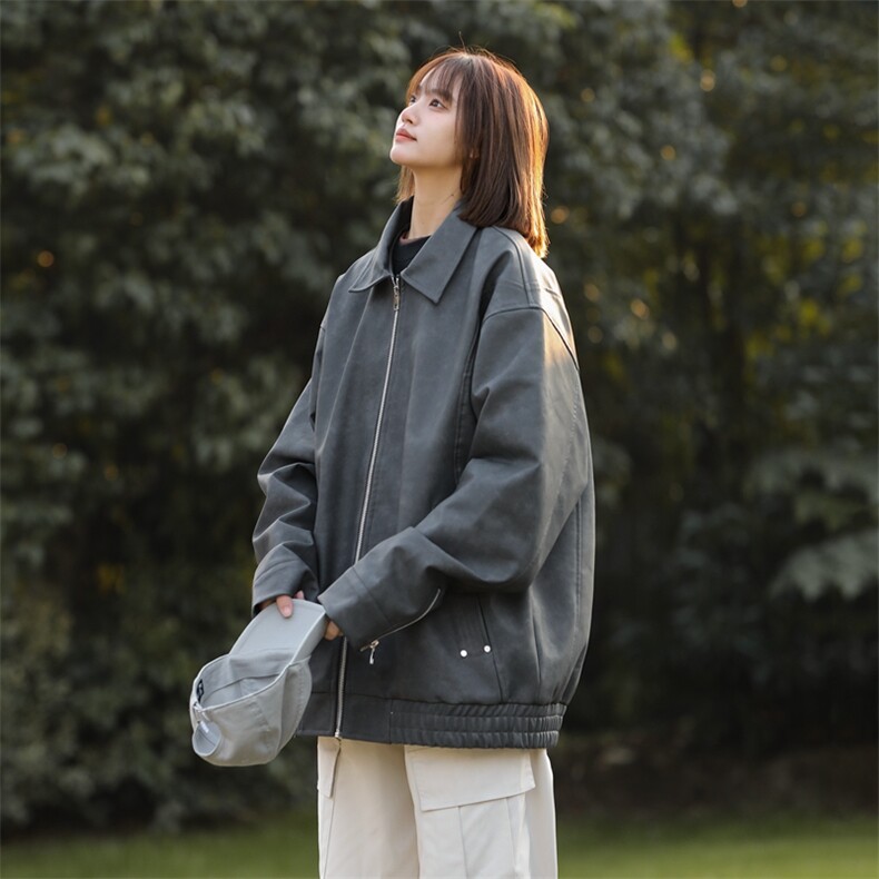 春款机动皮衣美式潮牌骑行服皮夹克外套二开A406JK3518特P85,男装皮衣,星座309（原A406）