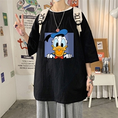 YT26223-P30亚短袖t恤男大码五分袖男宽松七分袖海报风，男装T恤，电商A040