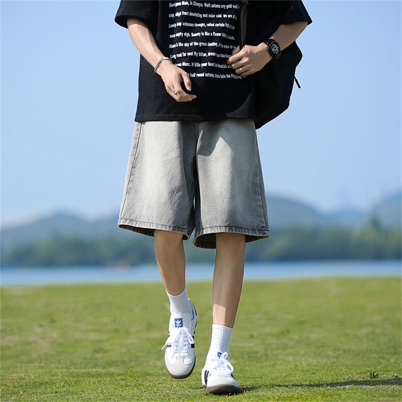牛仔短裤男士韩版潮流做旧痞帅2024夏季新款ins五分裤RK1894-P37,男装牛仔裤,星座412-2