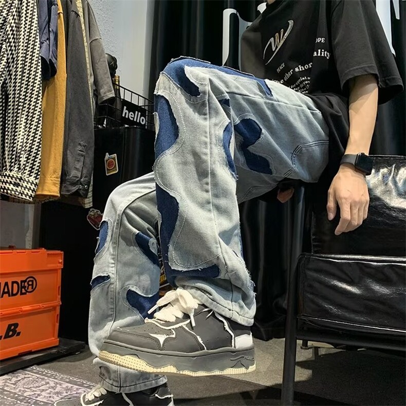 青春流行ins男直筒水洗牛仔裤N8839P75,男装牛仔裤,星座1116-2