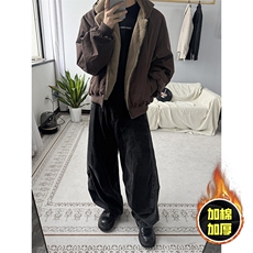 两面穿现货重磅短款座山雕棉衣男女双面穿毛毛绒棉服加厚外套，男装棉衣，电商A443