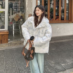 2025新款冬季简约渲染云朵泡芙羽绒服女连帽加厚保暖90白鸭绒外套图片