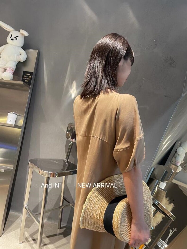 气质宽松造型连衣裙，女装连衣裙，AND IN+