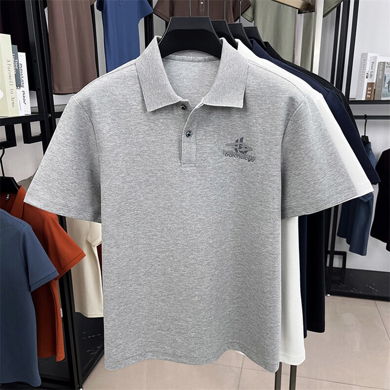 夏季棉短袖半拉链翻领POLO衫男T恤潮流品质上衣体恤男装图片