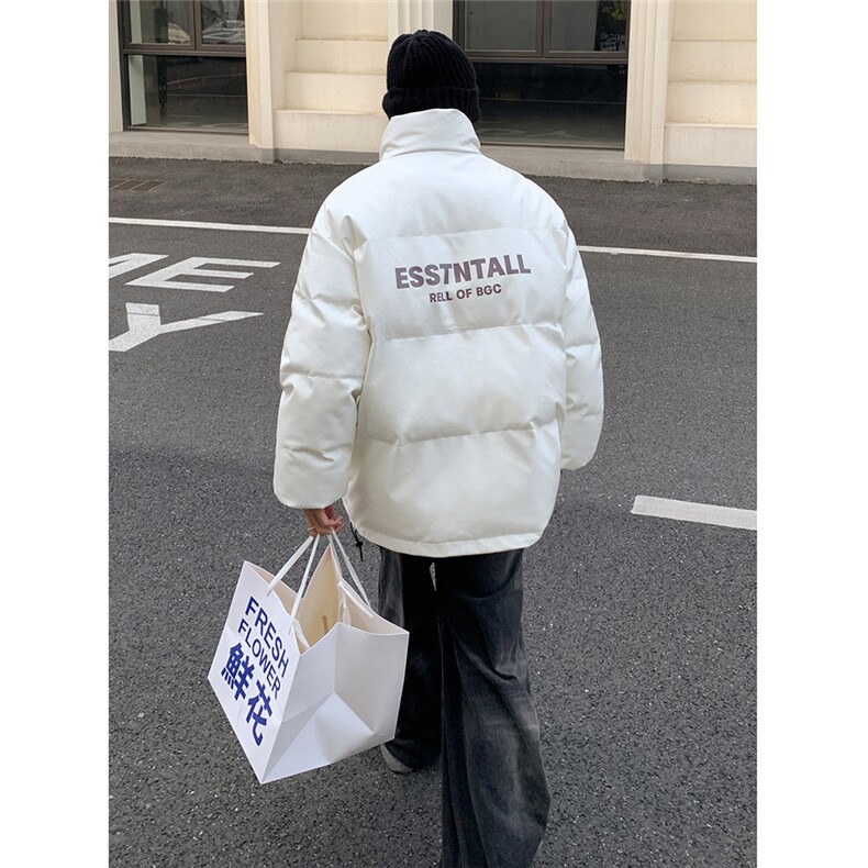 特批户外时尚字母印花宽松立领PU皮棉服A247-MY84501特批95控158,男装棉衣,电商A247