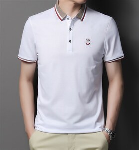 夏季新款男士翻领短袖t恤中年有领男装上衣服休闲POLO衫图片