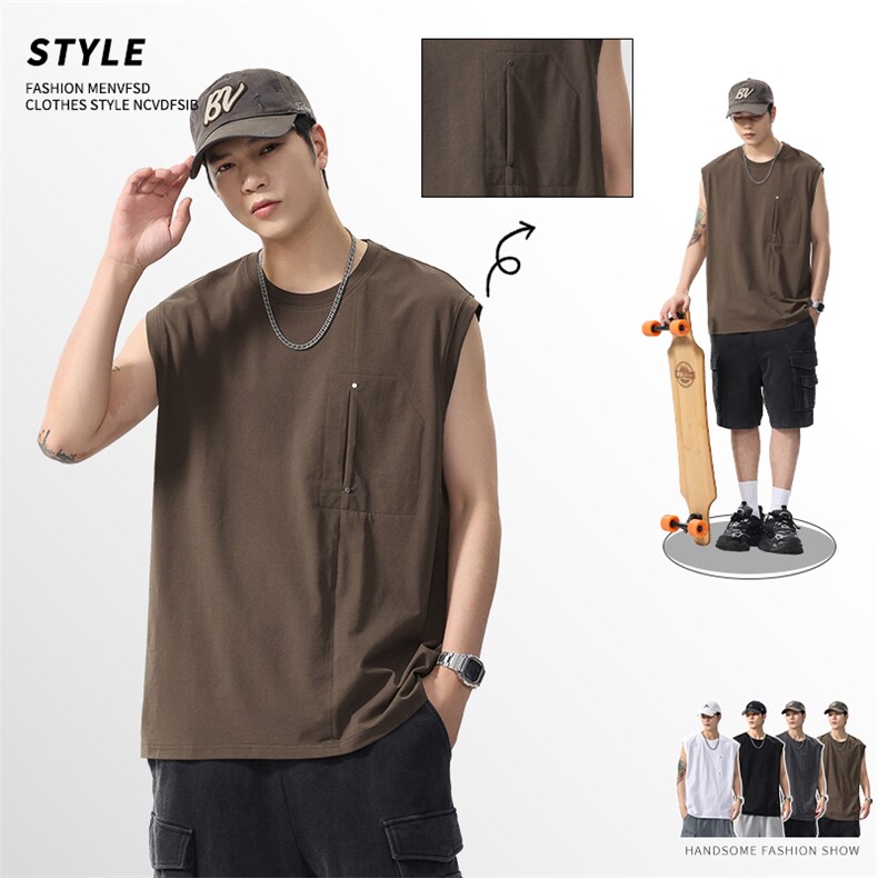 2026新款凉感背心男士夏季宽松大码运动吸汗无袖t恤潮薄健身，男装背心/马甲，电商D215