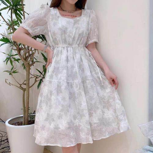 现货夏季新款印花连衣裙，女装连衣裙，薇化