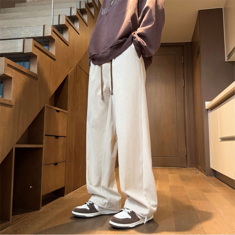 特批25新款简约潮流阔腿裤韩版纯色百搭休闲裤宽松大码长裤KZ9121图片