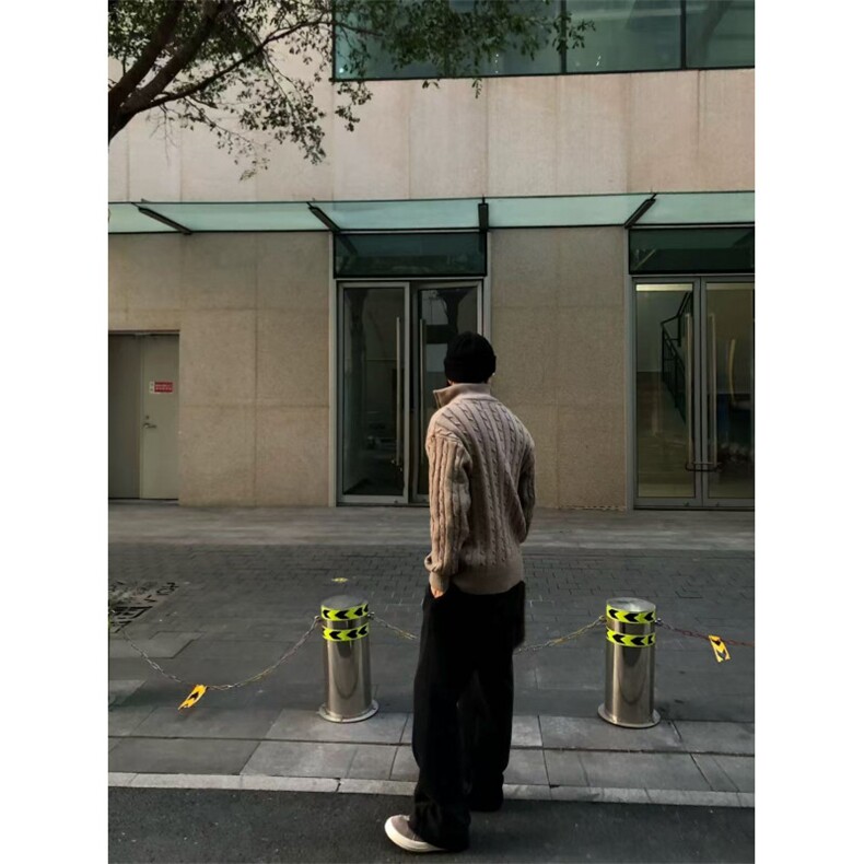 金戈铁马灰色RL半高领拉链毛衣男老钱风慵懒感加厚针织衫NB45P65,男装针织衫/毛衣,电商D256