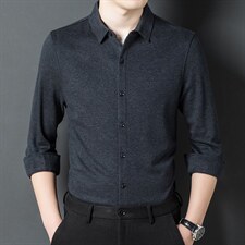 2023秋冬保暖休闲衬衫男士长袖中青年男装加厚衬衫衬衣BY668-P135图片