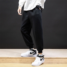 K12099-P40加绒P50束脚纯棉运动裤男士休闲裤大码宽松卫裤男，男装休闲裤，电商A040A