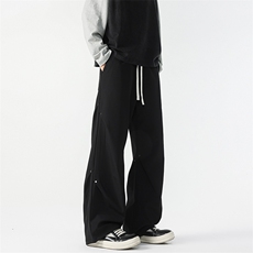 8XL-M秋冬美式冲锋裤子男士潮牌阔腿裤加厚直筒宽松长裤K9178P58，男装休闲裤，电商D206-1