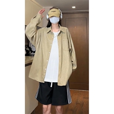 现货CS10055-P40控68高质量宽松衬衫潮流冰丝衬衫长袖外套，男装衬衫，电商A059