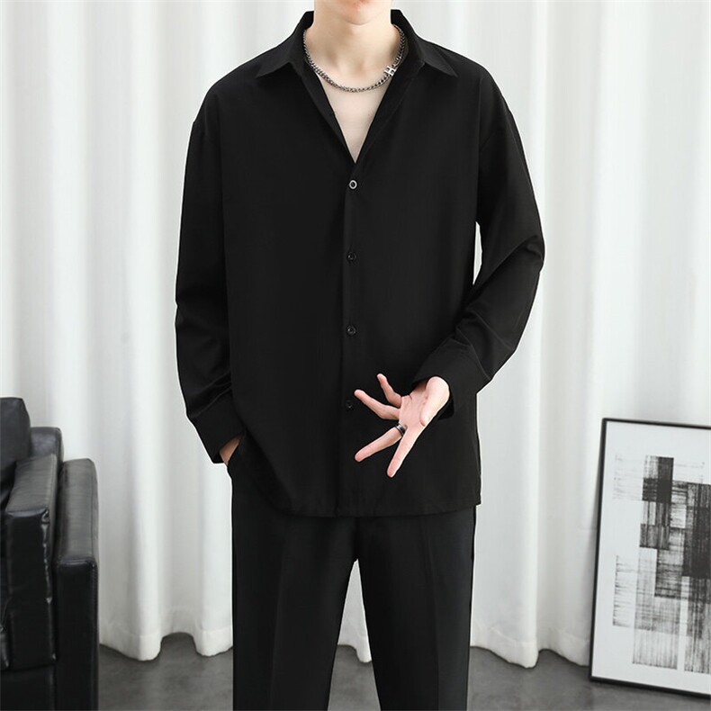 SJ-217-2-CS2415春夏秋季薄款冰丝长袖衬衫男垂感衬衣外套,男装衬衫,星座217-2