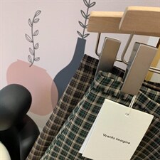 格子半裙，女装半身裙，素妮