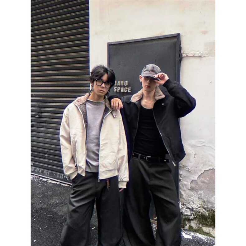 冬季美式拼蛇皮纹PU皮棉衣ing短款保暖夹克座山雕棉服男女款,男装夹克,星座506A