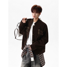 【现货】XZ1218WT232特价P77美式cleanfit拼接设计仿麂皮夹克，男装夹克，星座1218（原611-3）