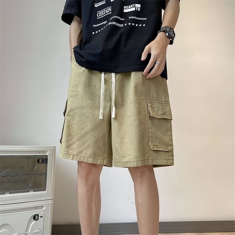 短裤男士夏季新款潮牌宽松直筒设计感休闲裤五分中裤子DK0061-P37,男装休闲裤,星座308B-1