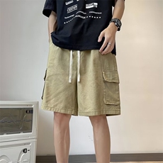 短裤男士夏季新款潮牌宽松直筒设计感休闲裤五分中裤子DK0061-P37，男装休闲裤，星座308B-1