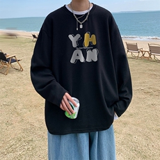 抖音供货、秋季现货舒适棉宽松重磅长袖T恤D223A-CT2316-特P28，男装T恤，电商019-1