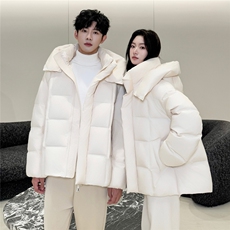 现货韩版面包服情侣装羽绒服男女青年学生225克90绒羽绒外套，男装羽绒服，钱塘723