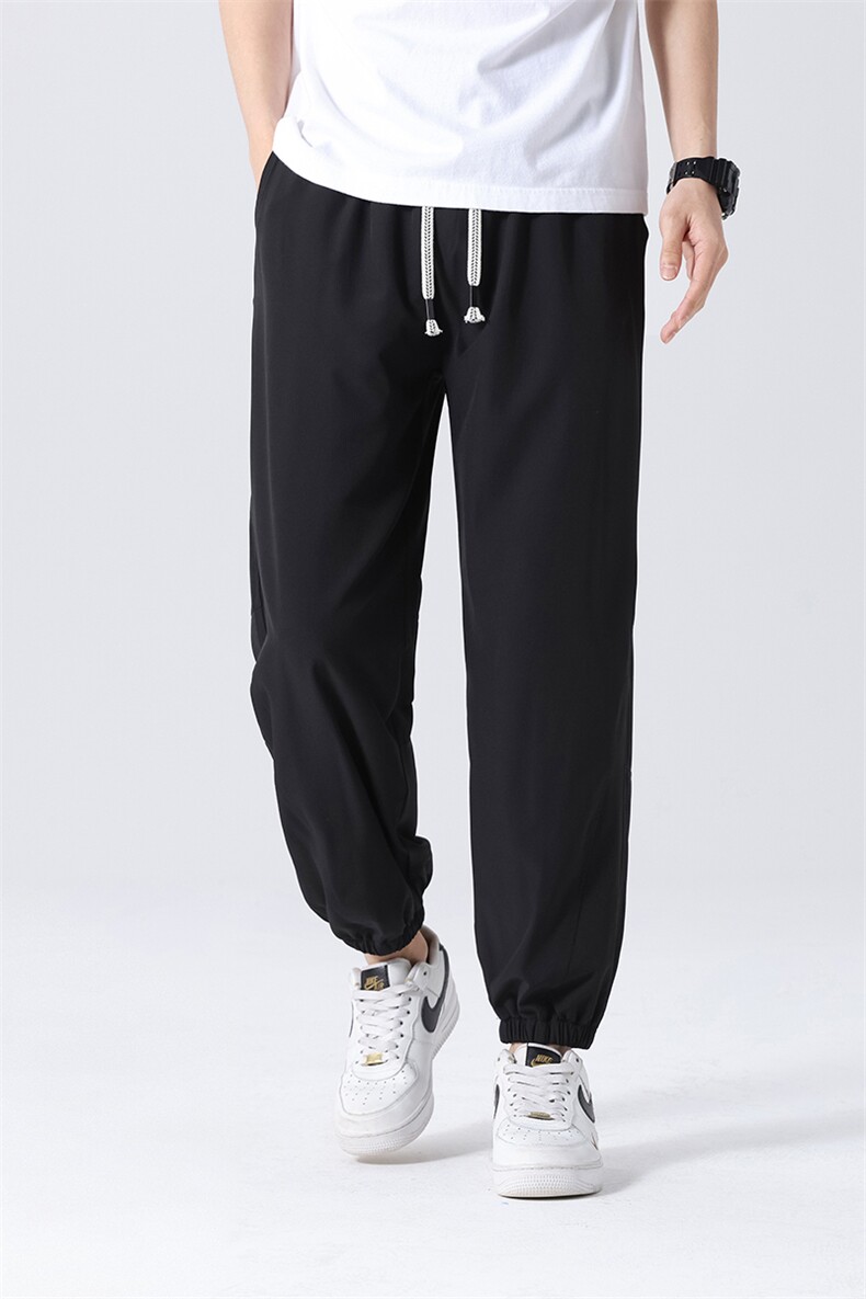 2387/P32休闲裤男美式冰丝个性大码宽松潮男百搭长裤子运动冰丝裤，男装休闲裤，星座1204