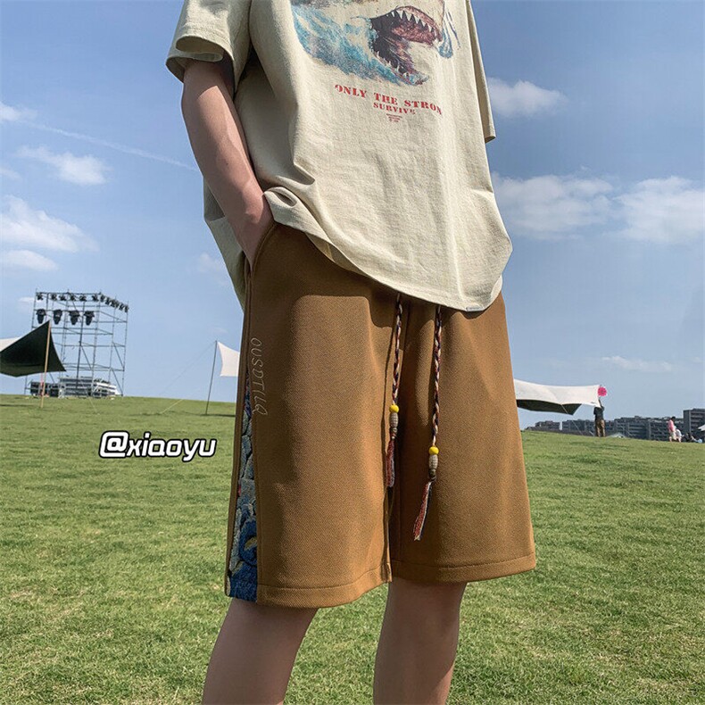 XZ616夏季新款风刺绣拼接百搭五分裤TY874M-5XLP35控48,男装休闲裤,星座512A（原616）