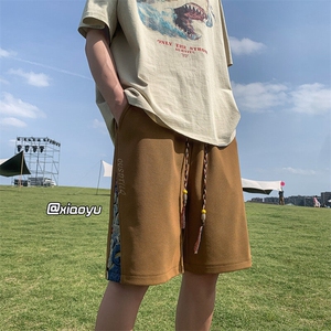 XZ616 夏季新款风刺绣拼接百搭五分裤 TY874 M-5XL P35控48图片