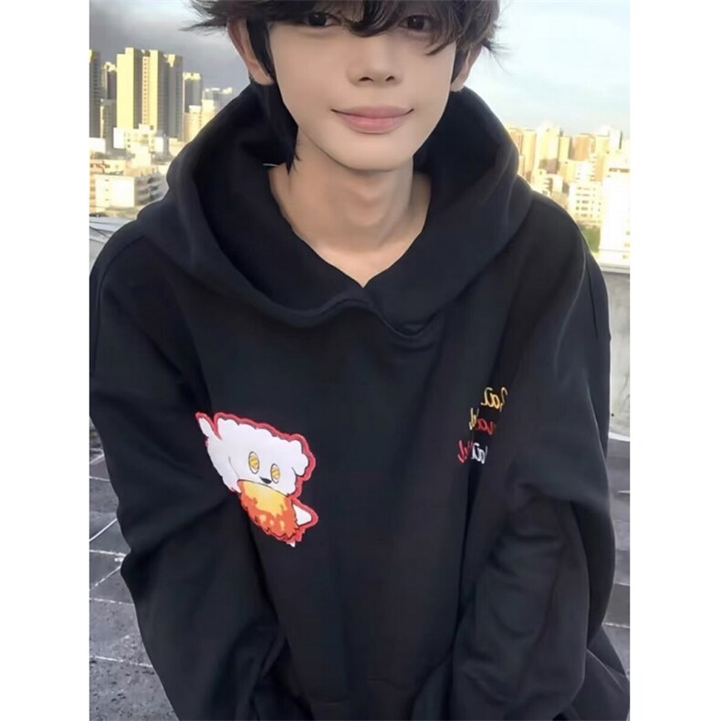 新款时尚卡通小新卫衣男连帽秋冬重磅情侣百搭帽衫上衣WHT222,男装卫衣,星座1116A（原606A-3）