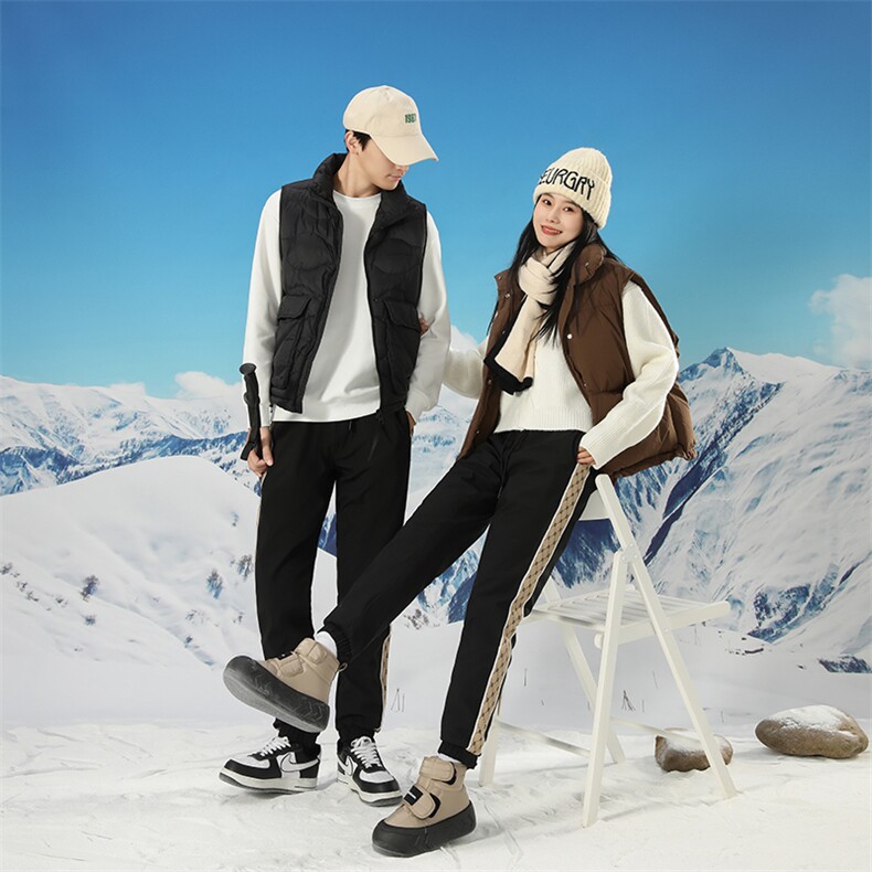 秋冬款男女鹅绒休闲裤男女同款保暖加厚束脚长裤613B-K929-P75，男装休闲裤，星座613B