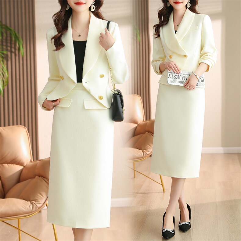 高级感通勤职业套装裙女春秋2026新款气质西装半身裙套装两件套，女装套装/套裙，火爆靓佳人