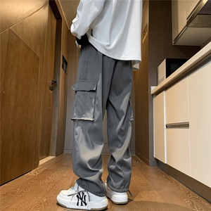 欧美高街工装休闲裤男秋季潮牌大口袋束脚九分裤子K7135-P40图片