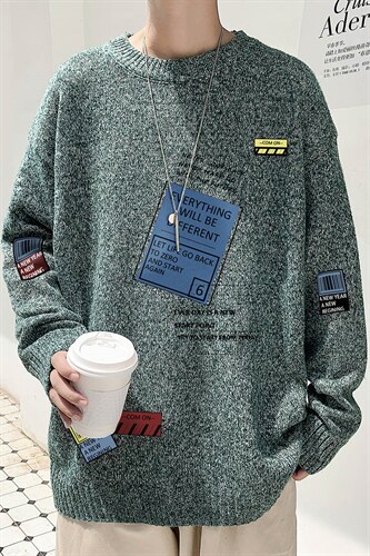 ！2023秋冬高品质男士圆领毛衣大码潮牌针织衫M215P50控68,男装针织衫/毛衣,电商B220