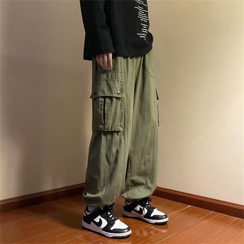 工装裤子男女春季潮牌日系复古多口袋宽松束脚休闲长裤K2725-p36,男装休闲裤,星座1008