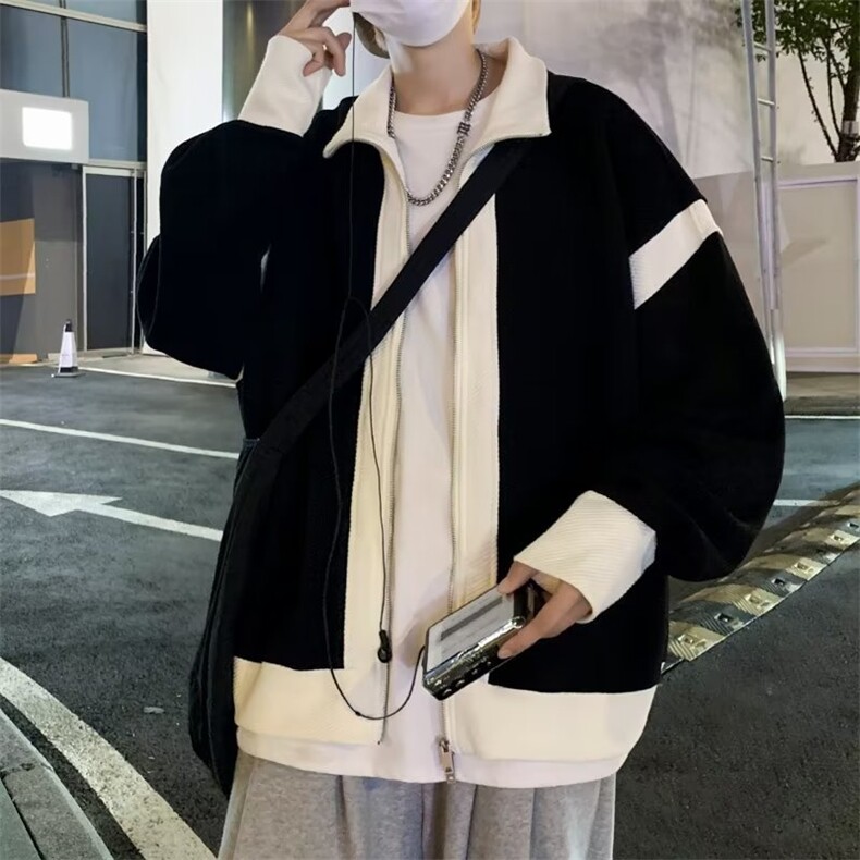 秋季美式夹克男士新款港风潮牌痞帅休闲针织外套情侣装JK133-P55,男装夹克,星座1008-1