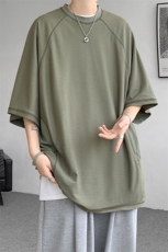 8XL-M特大码日系复古山西速干镂空拼接短袖T恤上衣男DX319P50，男装T恤，电商D206-1
