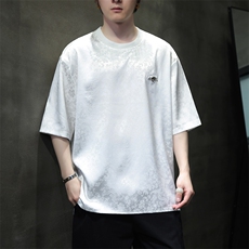 新中式风潮圆领T恤短袖民族服饰刺绣汉服时尚唐装T2419-P38，男装T恤，电商A227