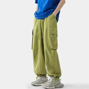 高街中性风工装裤男街头嘻哈潮牌hiphop束脚拖地阔腿长裤A737图片
