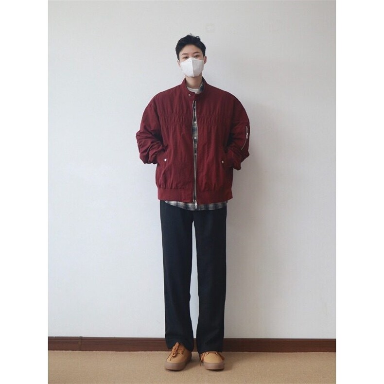 日系春秋新款潮牌撞色翻领夹克男女ins复古情侣宽松休闲工装外套,男装夹克,星座1013
