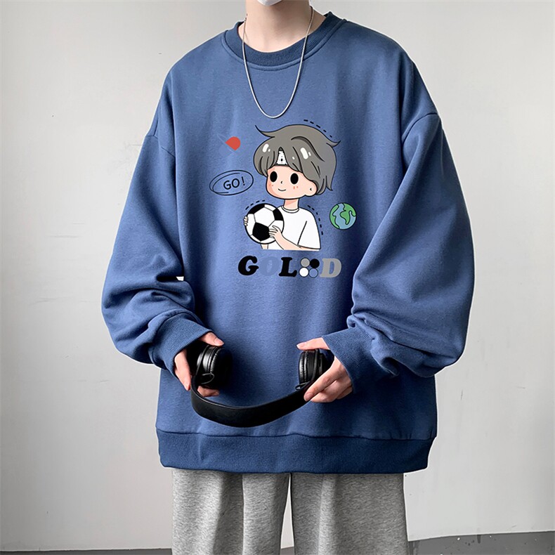 圆领卫衣男大码加厚加绒长袖t恤男S6207-P28加绒款-P33,男装卫衣,电商A040