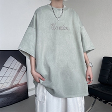 7XL-M美式重磅刺绣短袖T恤男2023夏季新款oversize宽松大码体恤，男装T恤，钱塘717(原712)