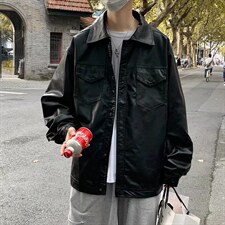 潮流夹克潮男春季PU皮夹克J182P73图片