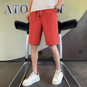 2024夏季新款 休闲纯色松紧腰修身短裤五分裤男K202-p35控49图片