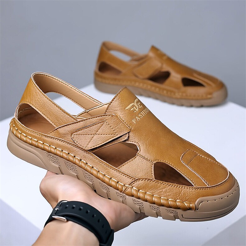 X4995-p145凉鞋男2025夏季新款包头外穿洞洞沙滩鞋镂空凉鞋，男鞋凉鞋，星座1407-3